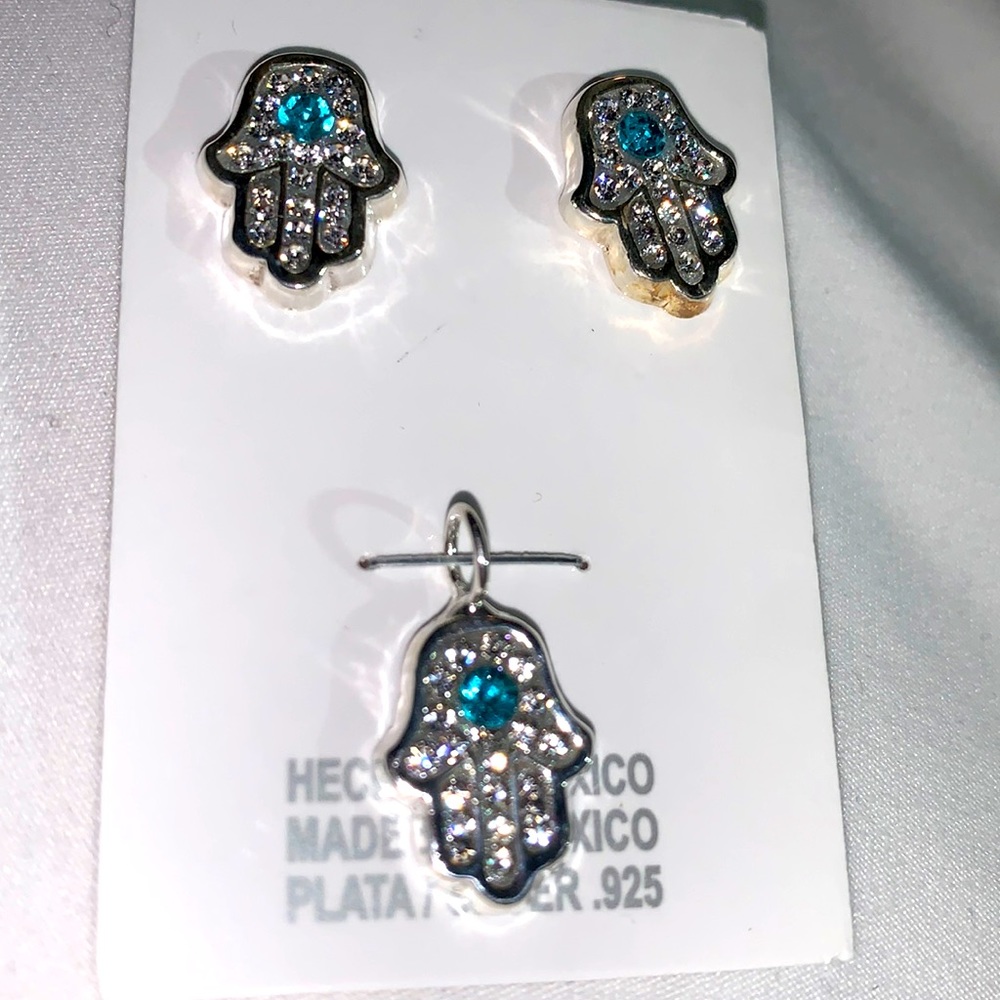 .925 Sterling SilverSet Earrings and Pendant